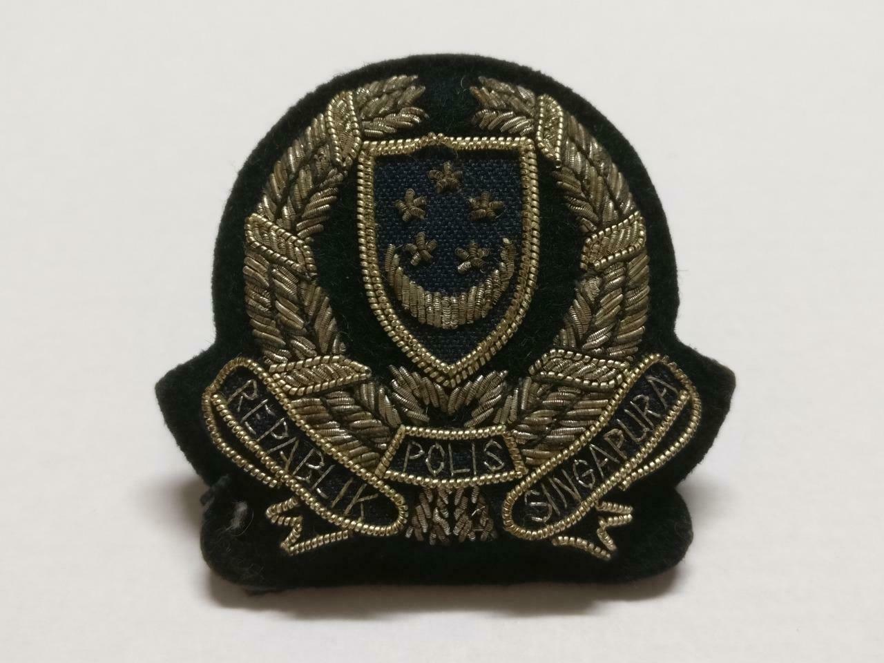 Rare Vintage Singapore Singapura Police Embroidered Patch Pin Badge F/S B851