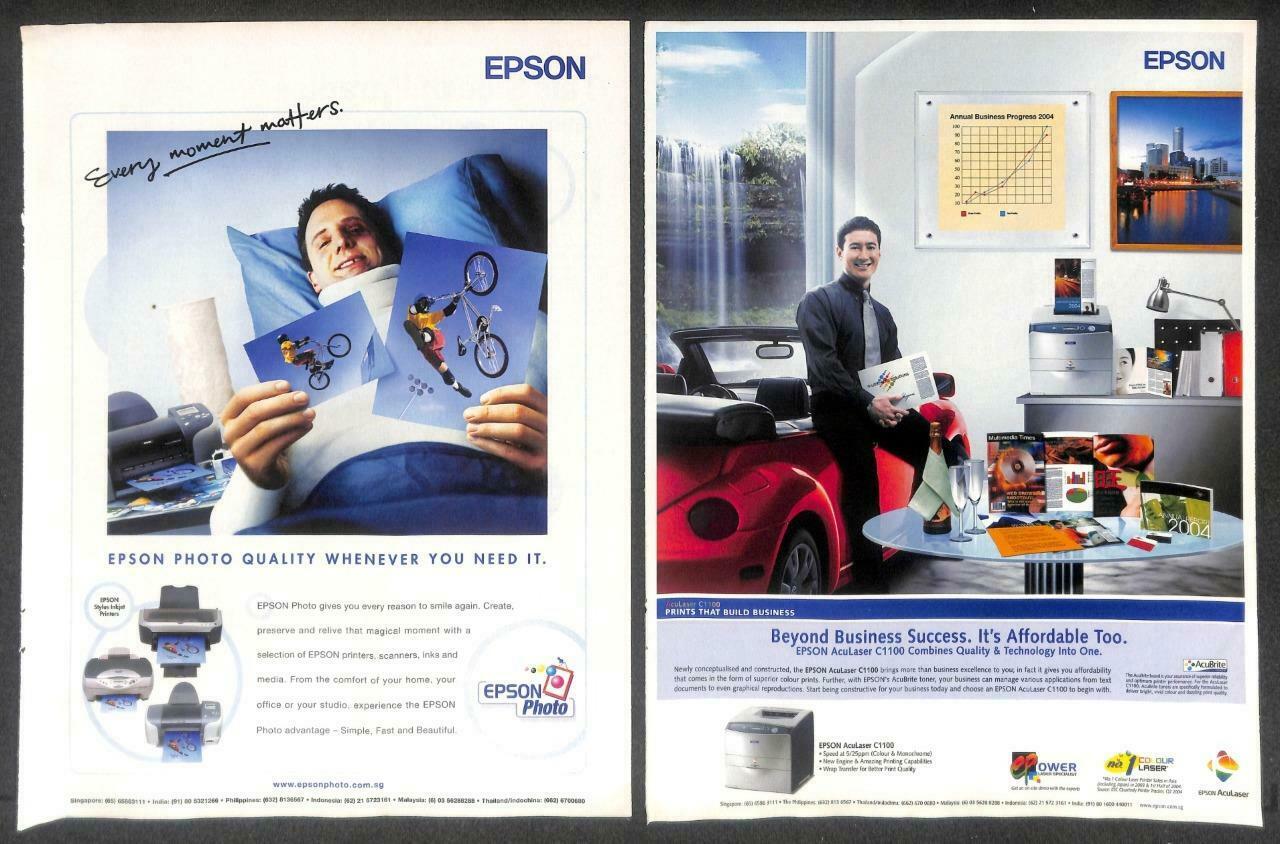 Vintage Epson Printer Photos Printing Magazine Advertisement Print Ad x 6 (P891)