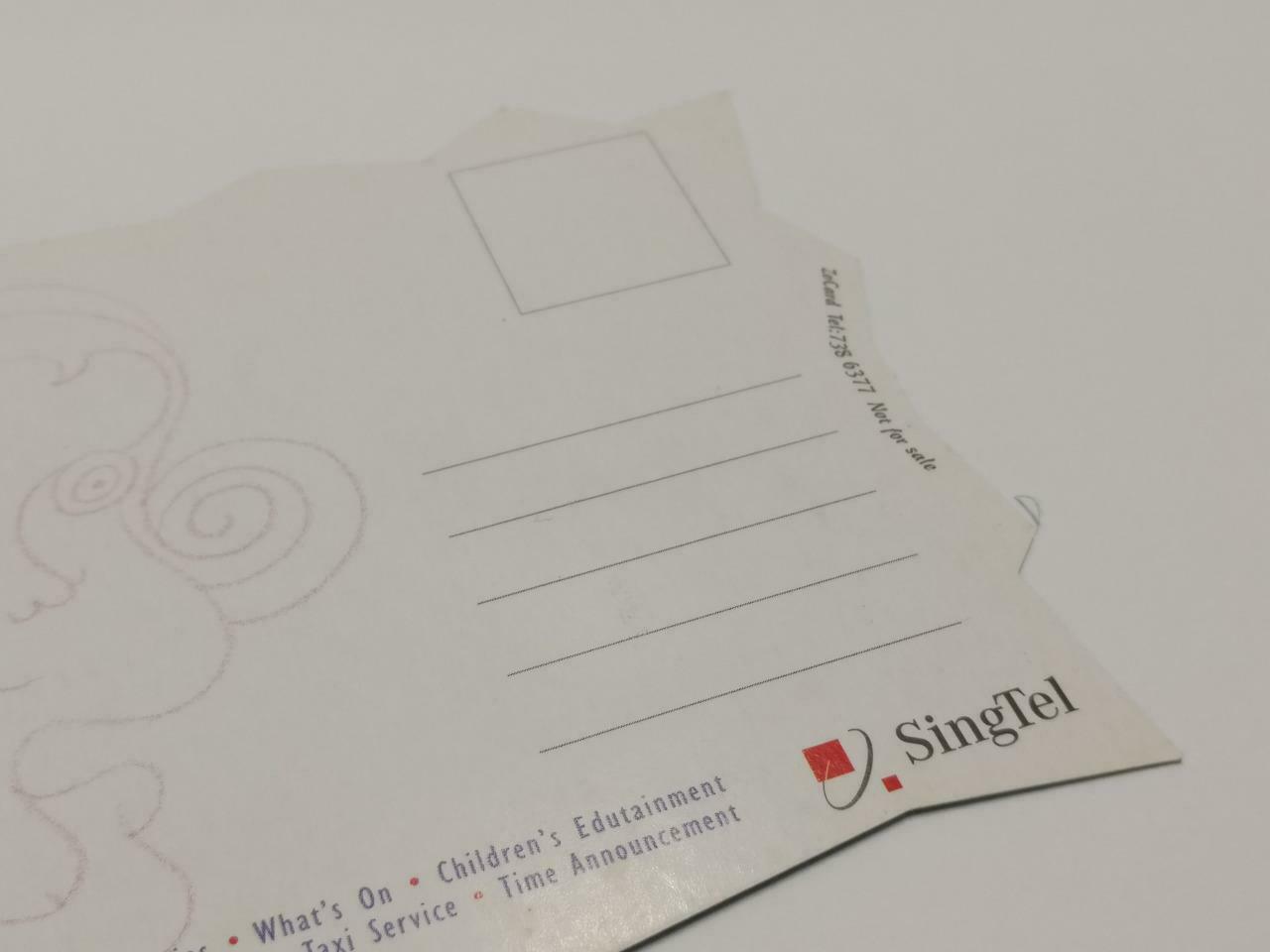LUCKYPIGEON888 Singapore Singtel Telecom Timeout Drawing Ads Postcard (E0108)