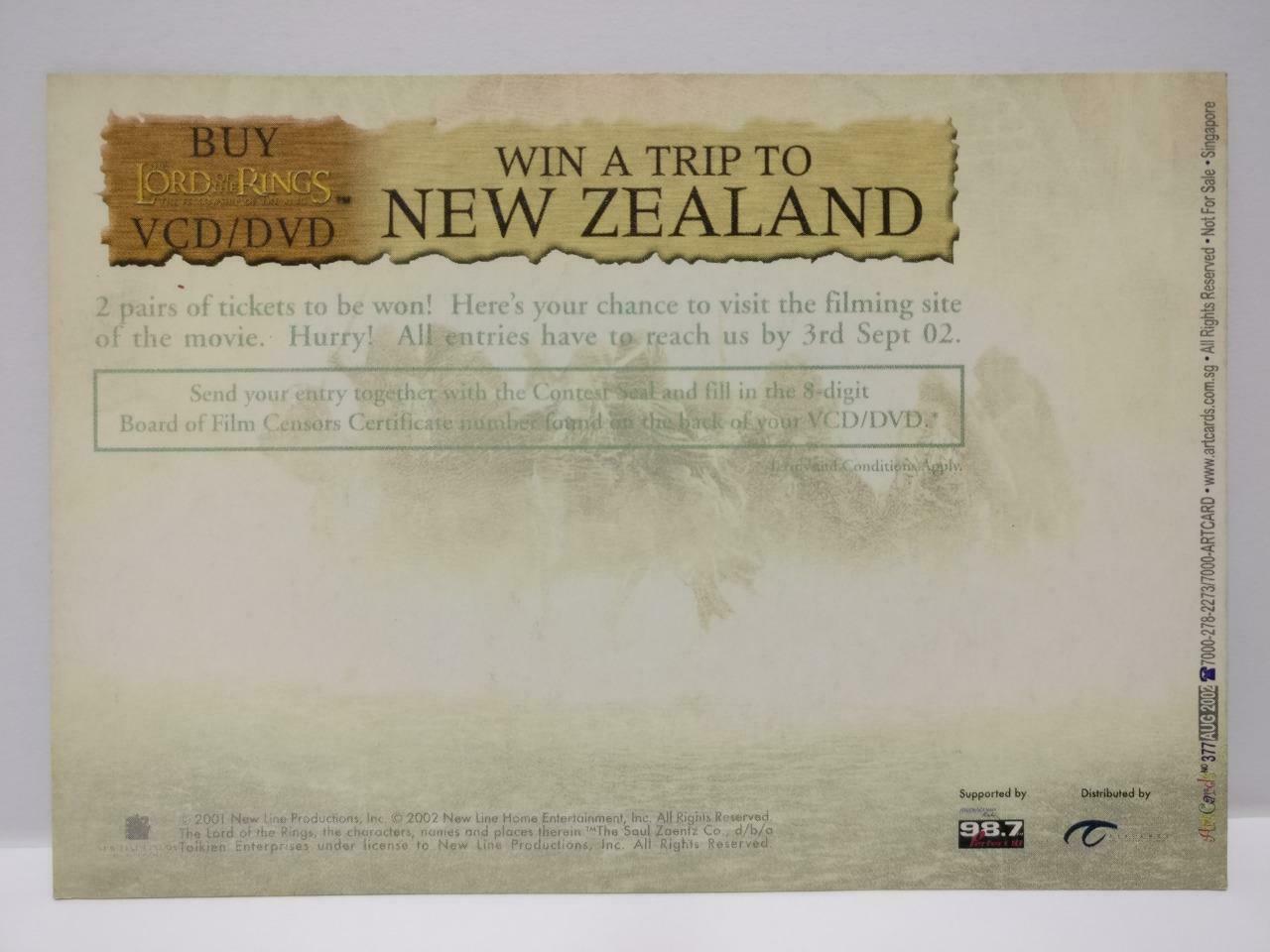 LUCKYPIGEON888 Movie Lord Of The Rings Elijah 2002 Singapore Postcard (E0352)