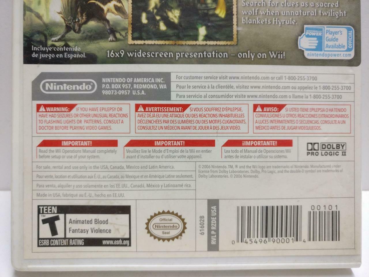 Nintendo Wii Game The Legend Of Zelda Twilight Princess 2006 USA Disc (GA393)