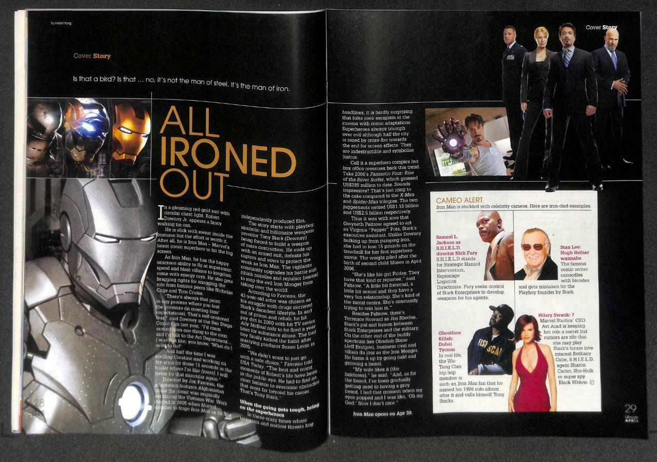 Singapore Lifestyle Magazine Iron Man Robert Downey Jr 2008 F/S M114 E