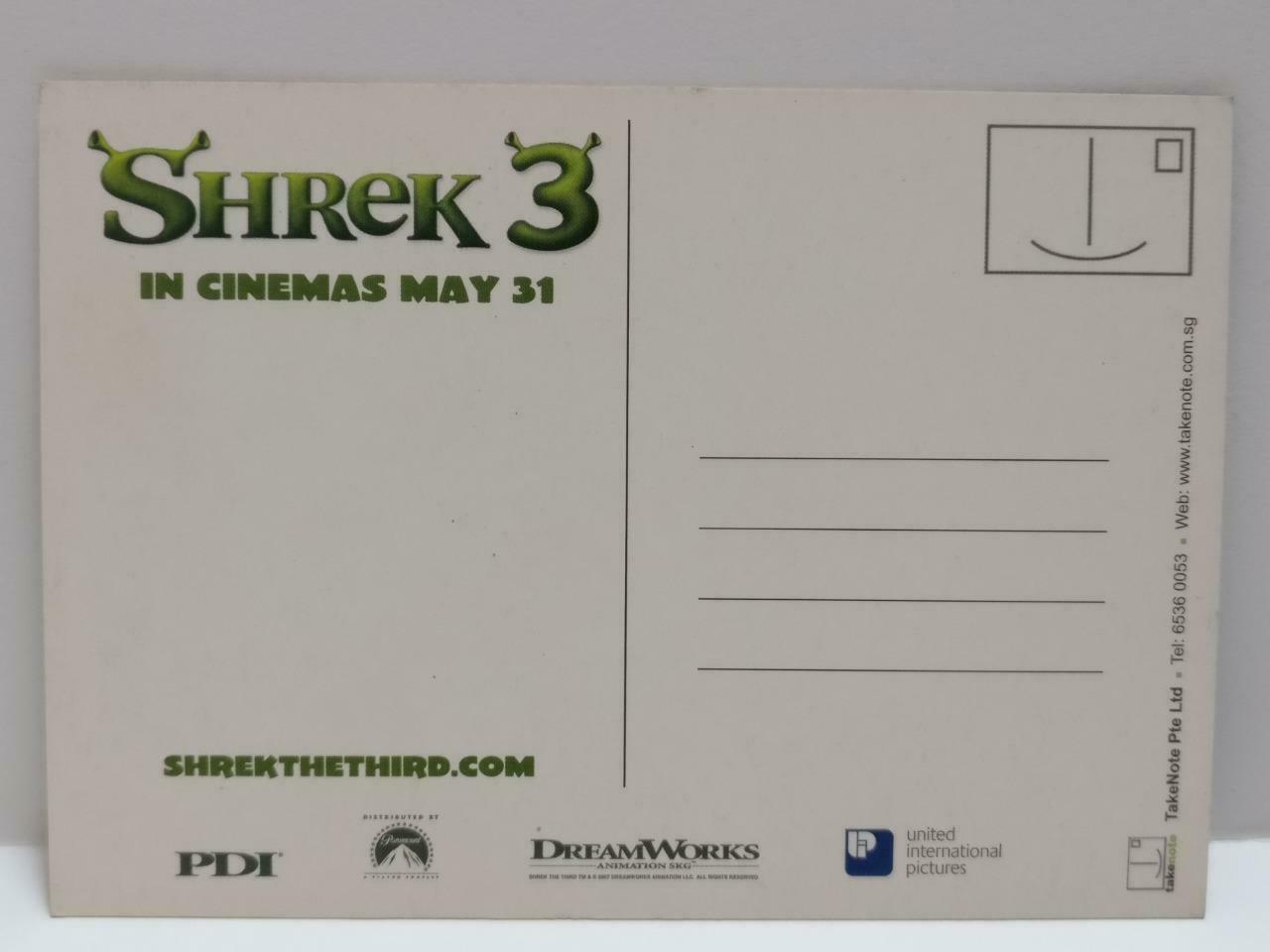 LUCKYPIGEON888 Movie Shrek 3 Cartoon Donkey Gingy Singapore Postcard (E0334)