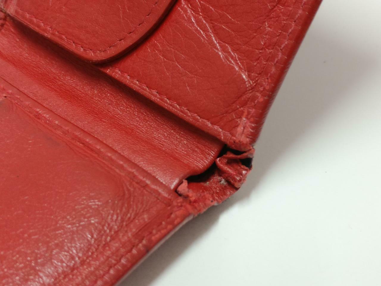 Vintage Rolex Red Leather Bi-Fold Wallet 60.02.55 F/S (A2430)