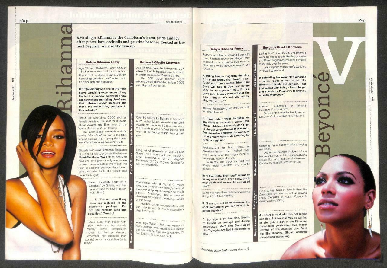 Singapore Lifestyle Magazine 2006 Steve Carell Rihanna Beyoncé F/S M123 E