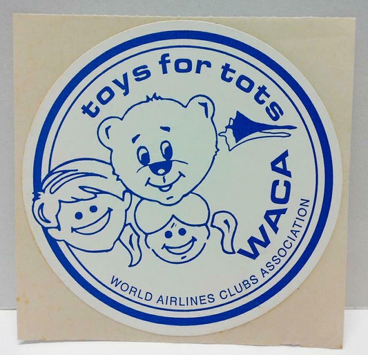 Vintage 80’s Sticker WACA Toys For Tots Airlines Clubs Association F/S  (A783)