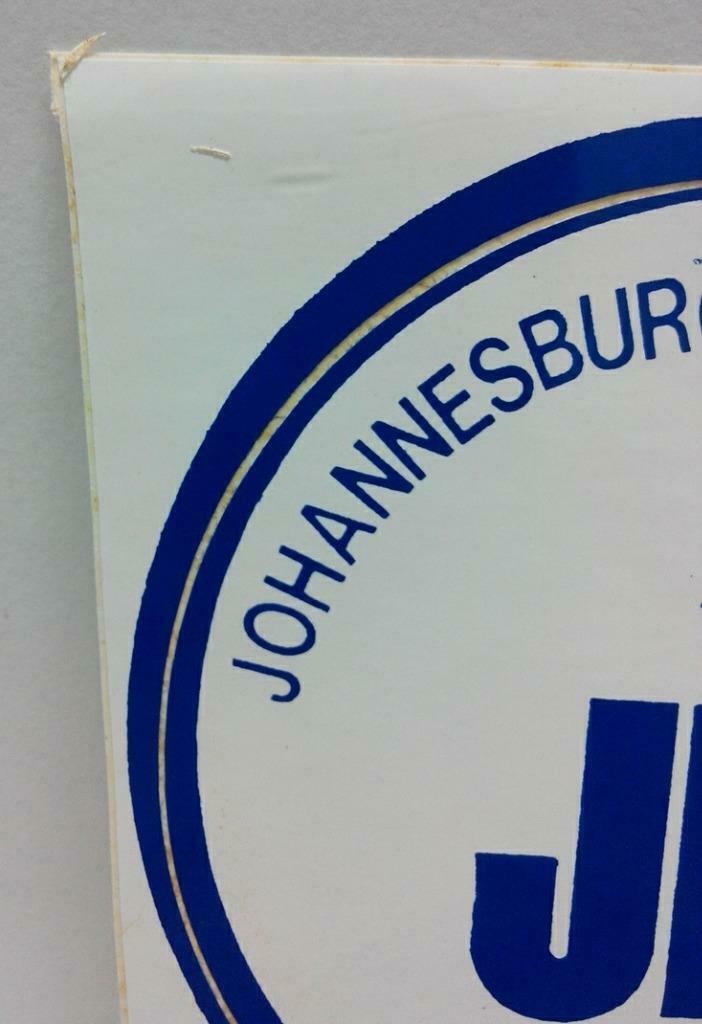 Vintage 80’s Sticker JIC Johannesburg Interline Club Airlines F/S (A763)
