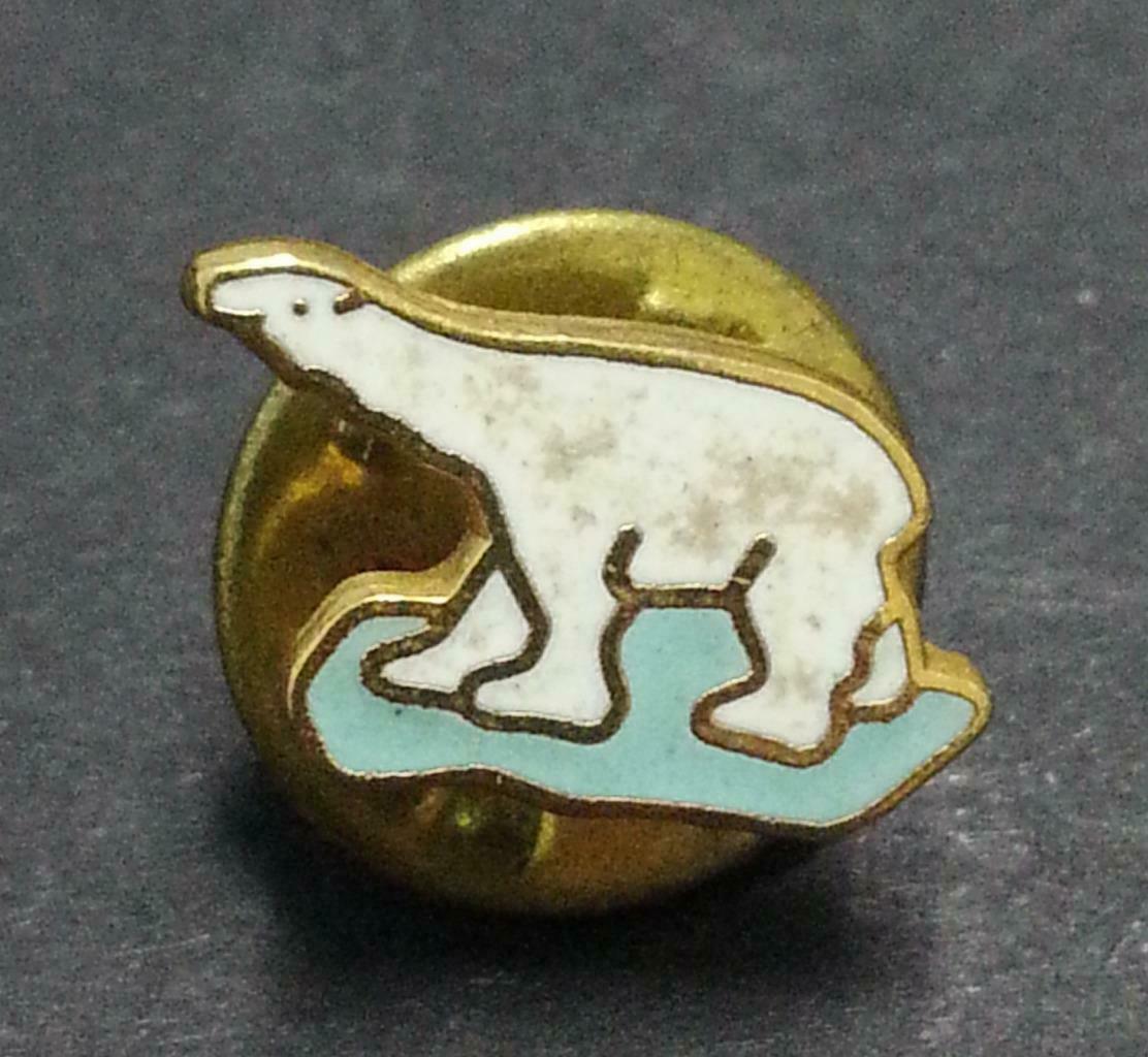 Rare Vintage Cute Small Polar Bear Mini Pin Badge Accessory F/S (B268)