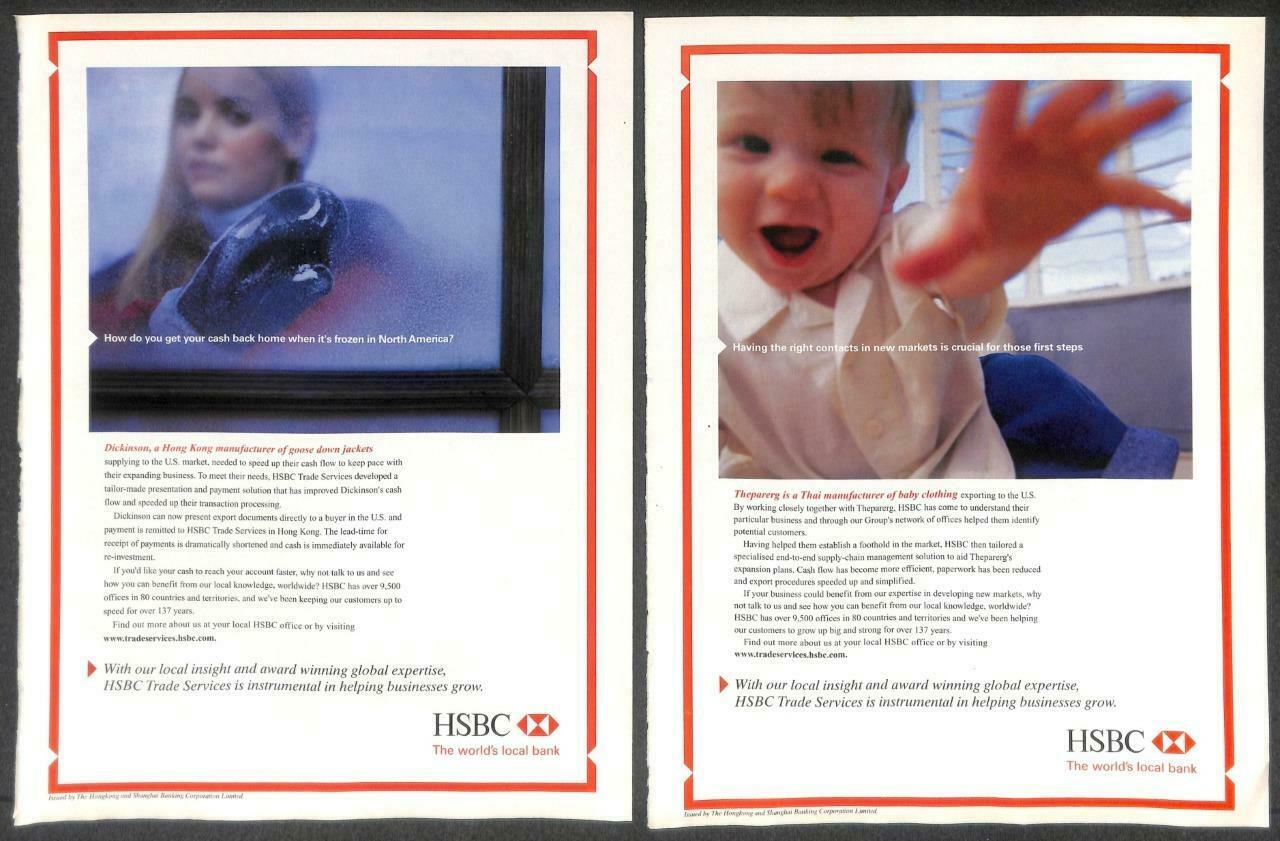 Vintage HSBC Bank Tiger Woods Magazine Advertisement Print Ad x 13 (P903)