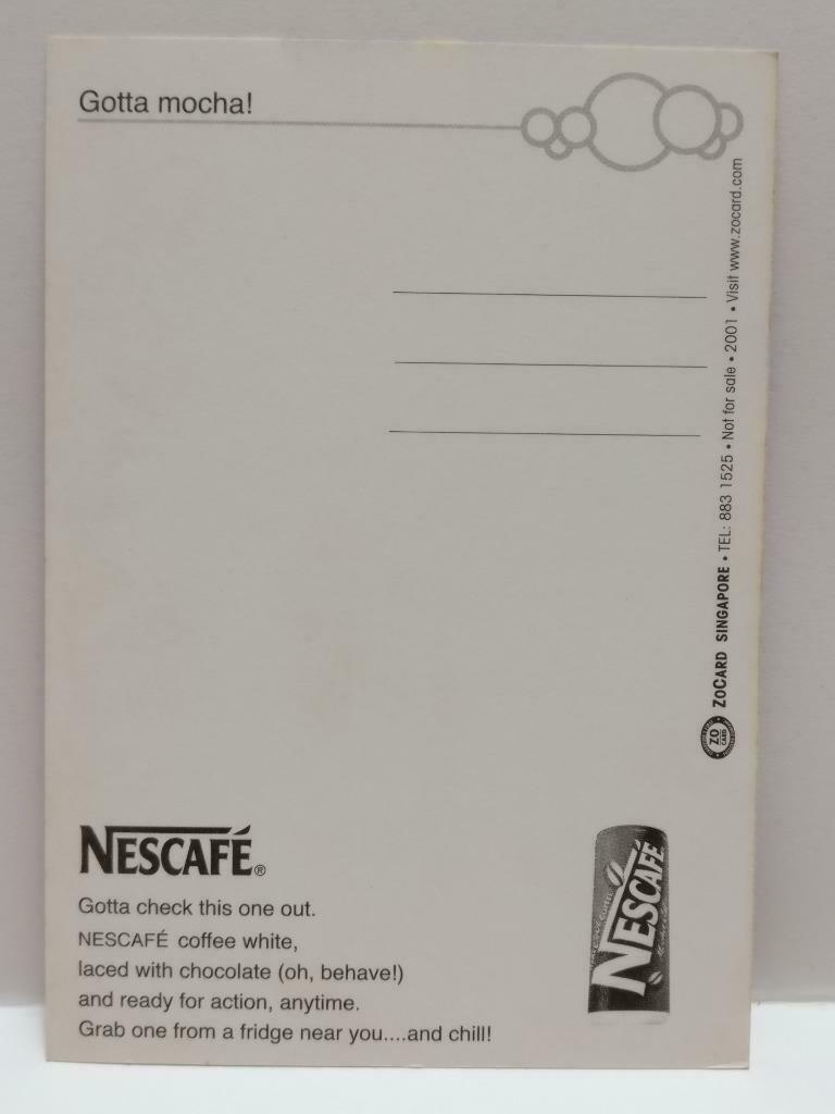 LUCKYPIGEON888 Nescafe Mocha Retro Woman Art 2001 Singapore Postcard (E0134)