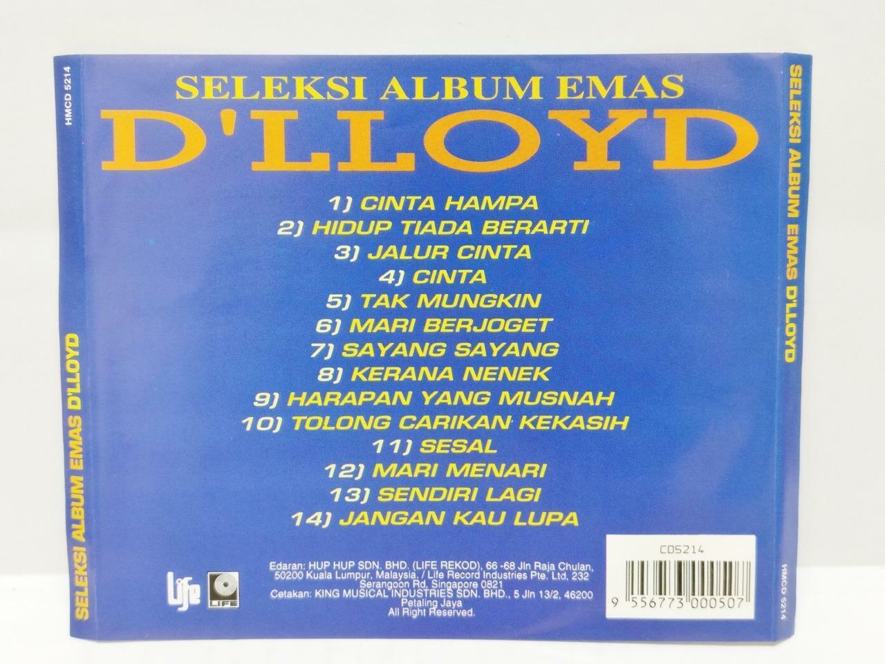 Indonesia Malay D'lloyd Band Seleksi Album Emas 1995 Singapore Melayu CD (CD721)