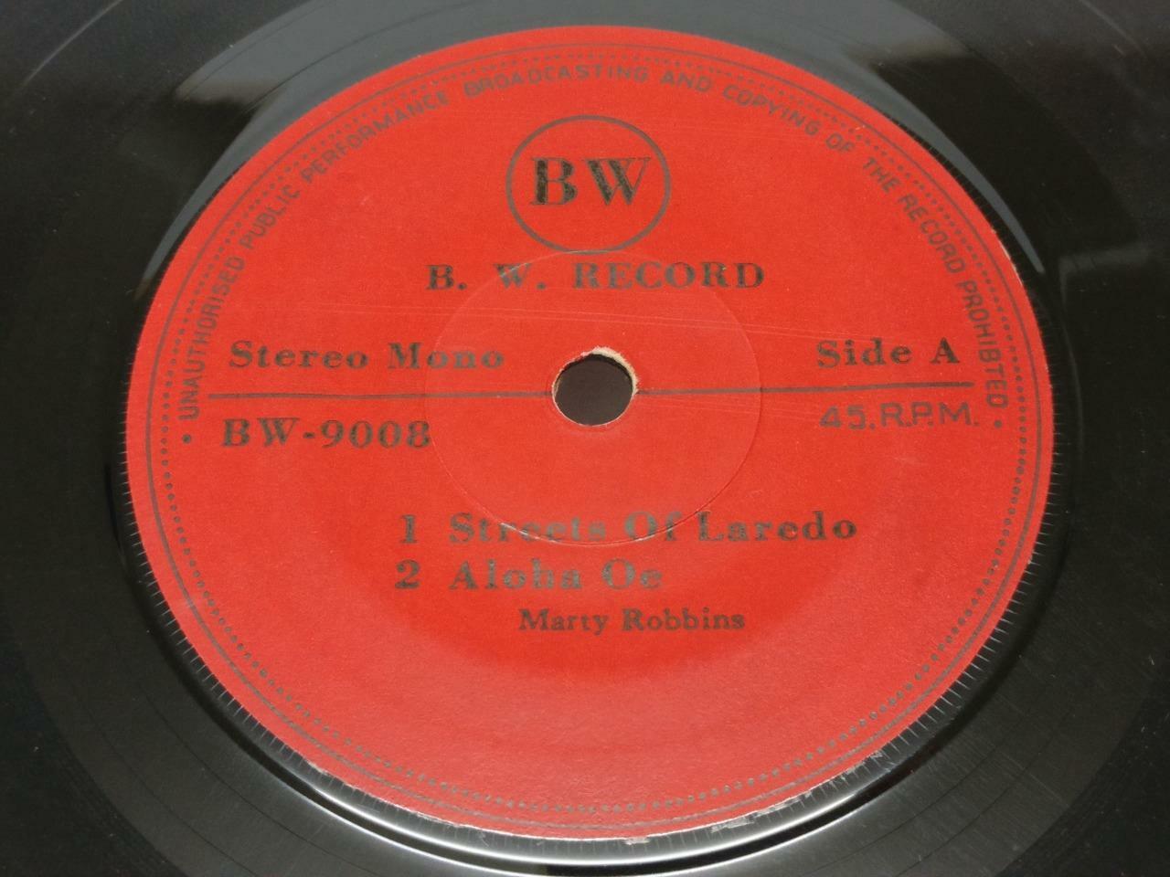 Marty Robbins Streets Of Laredo Rare Cover Label Singapore 7" EP (EP035)