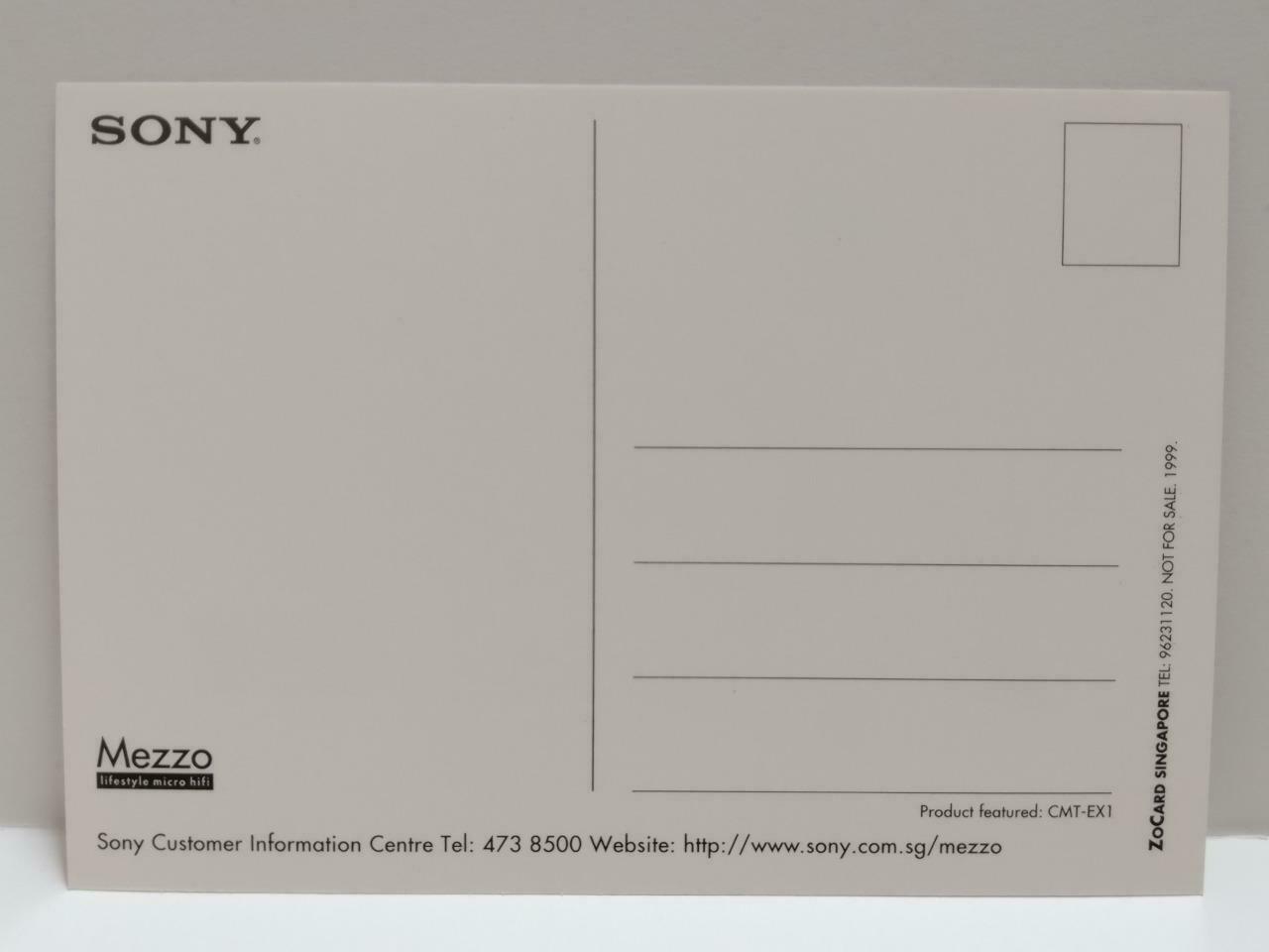 LUCKYPIGEON888 Sony Mezzo Couple Speakers 1999 Singapore Ad Postcard (E0319)