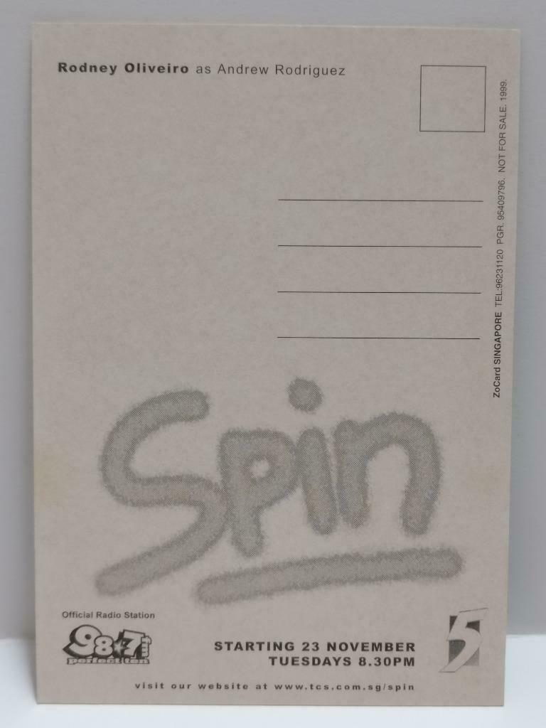 LUCKYPIGEON888 Singapore Spin TV Drama Rodney Oliveiro 1999 Postcard (E0300)