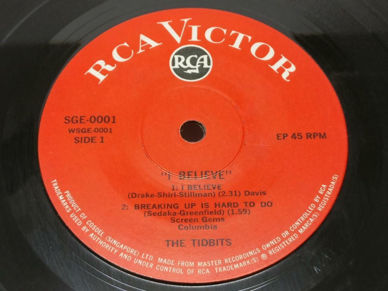 Rare Singapore Teen Girl The Tidbits I Believe G/F Cosdel English 7" (EP210)