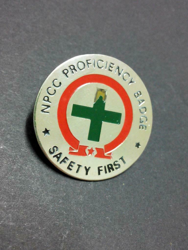Rare Vintage Singapore NPCC Proficiency Safety First Pin Badge F/S (B324)
