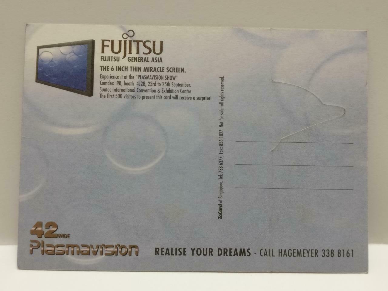 LUCKYPIGEON888 Fujitsu Plasmavision TV Dolphin Sea Singapore Ad Postcard (E0144)