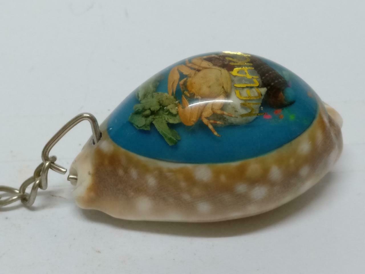 LP888 Vintage Malaysia Melaka Malacca Seashell Sea shell Crab Keyring F/S (B707)
