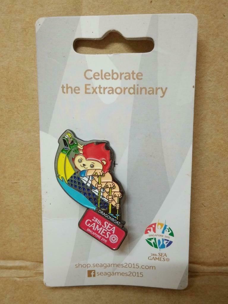 LP888 Singapore 28th Olympic Sea Games 2015 Pin Badge Button Souvenir DragonBoat A1259