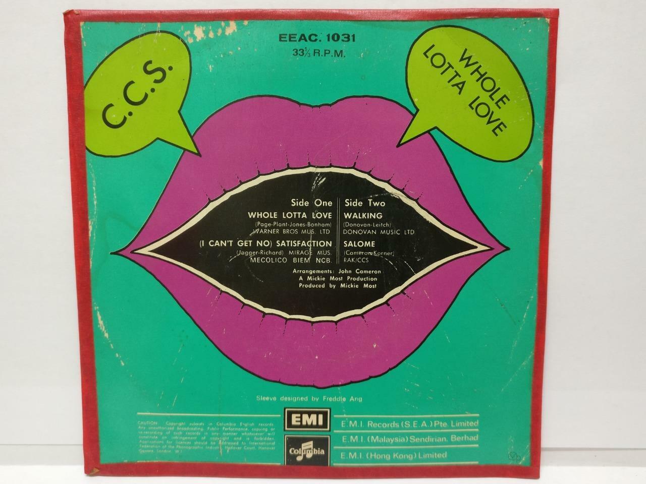 C.C.S Whole Lotta Love Columbia EMI Rare Singapore 7" EP  (EP041)