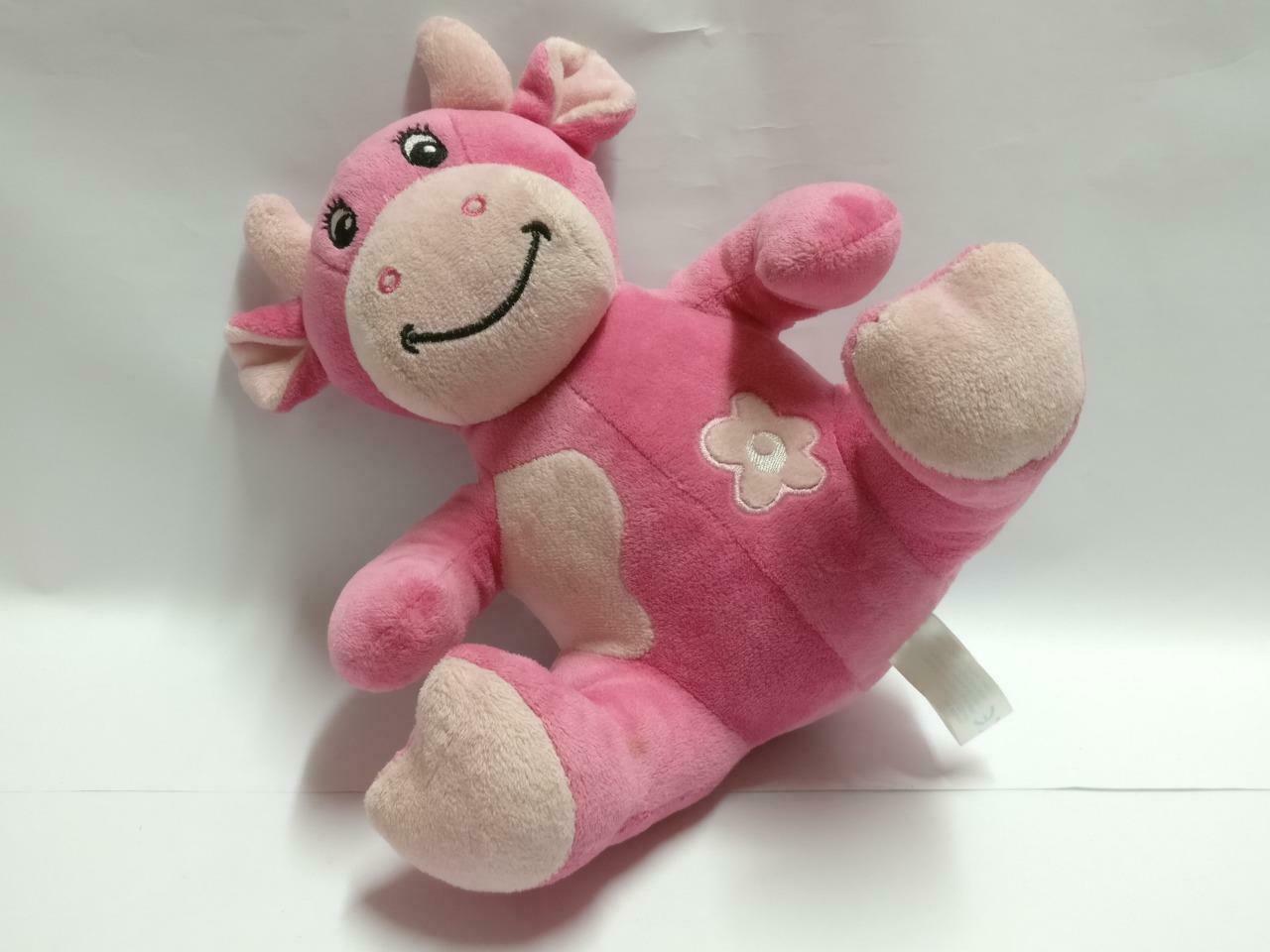 Bebisol Cute Pink Cow Flower 8" Plush Soft Toy F/S (PTY064)