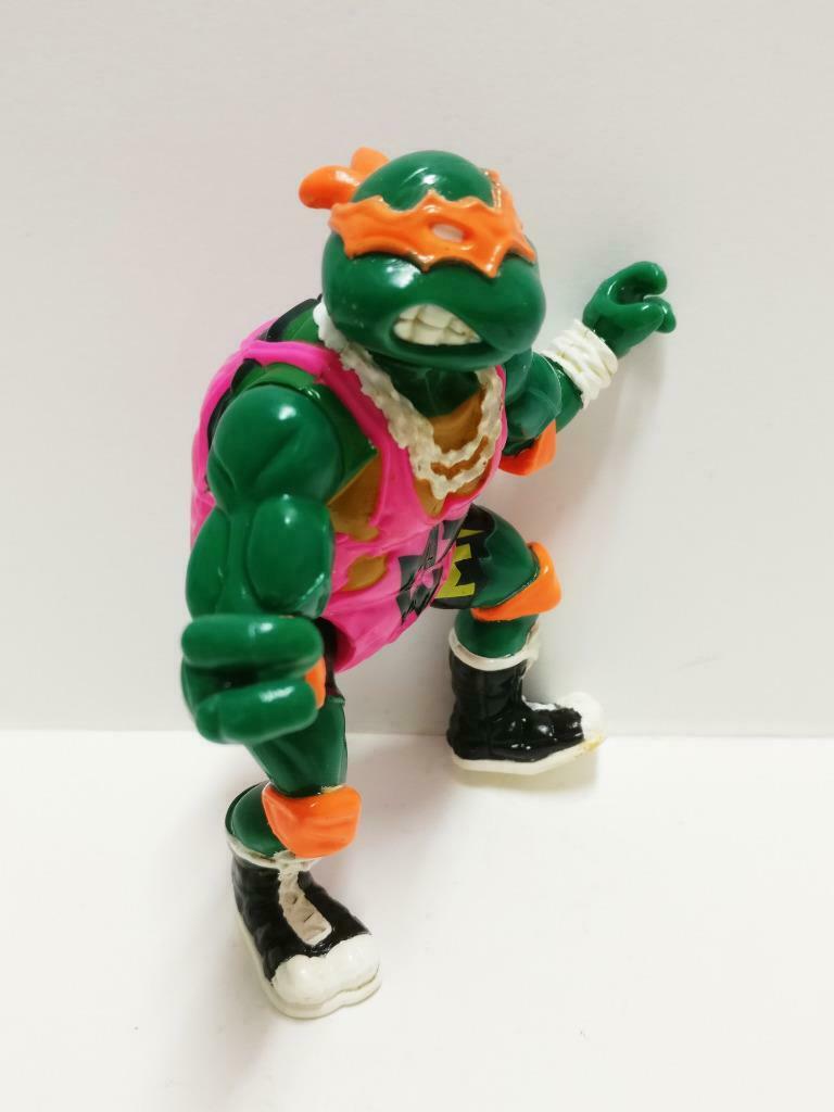 Vintage '91 Teenage Mutant Ninja Turtles Toy Figure Shell Slammin' Mike (A1339a)