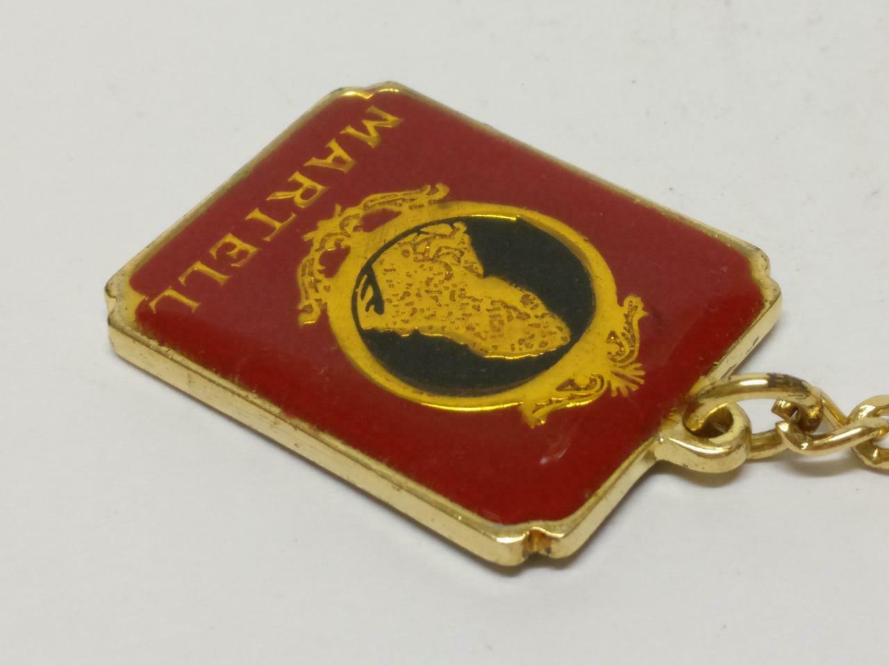 LP888 Vintage Cognac Martell 1715 Liquor Gold Tone Metal Keychain Keyring F/S (B687)