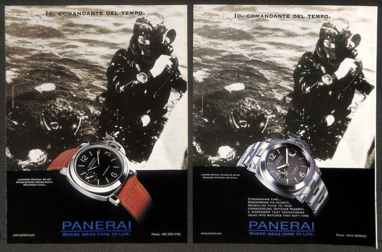 Vintage Panerai Luminor Marina Watch Magazine Advertisement Print Ad x 3 (P913)