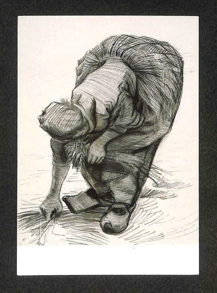 LUCKYPIGEON Vincent Van Gogh Peasant Woman Pencil Art Drawing Postcard (C1559)
