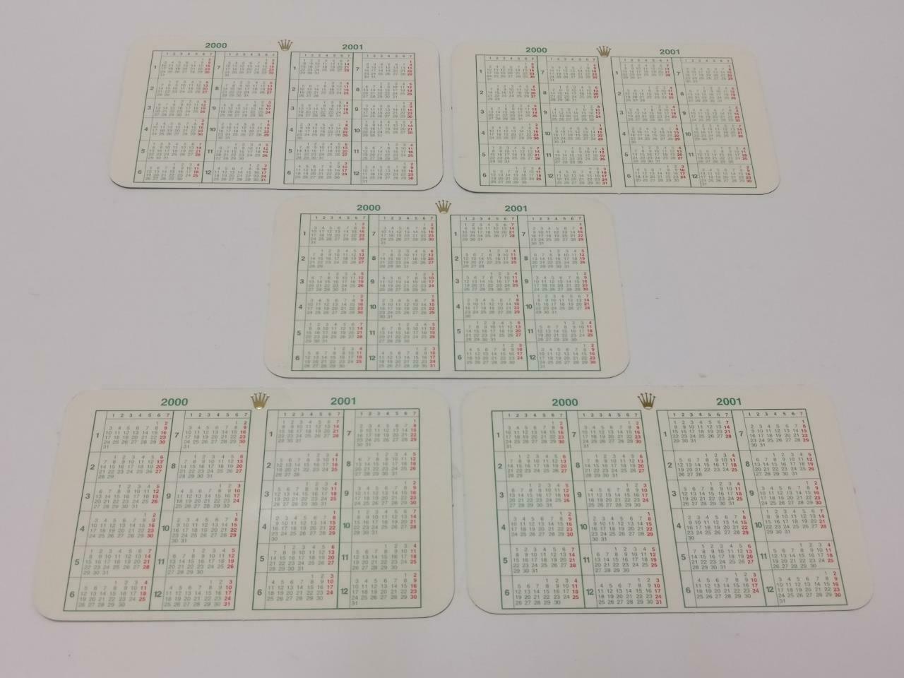 Vintage Rolex 2000 To 2001 Calendar Card x10 F/S (A2422)