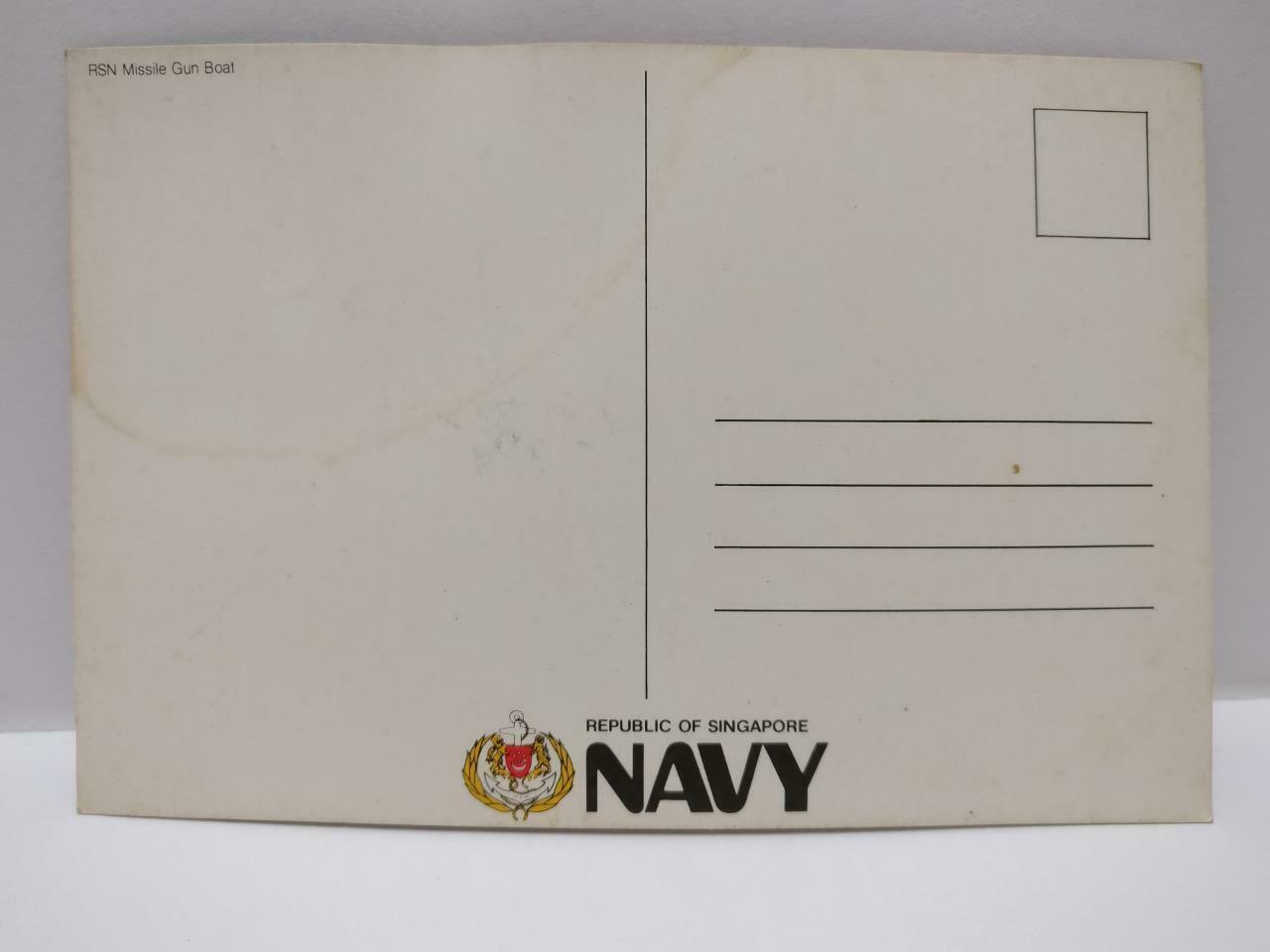 Vintage Singapore Navy RSN Missile Gun Boat Beautiful Sunset Postcard P863