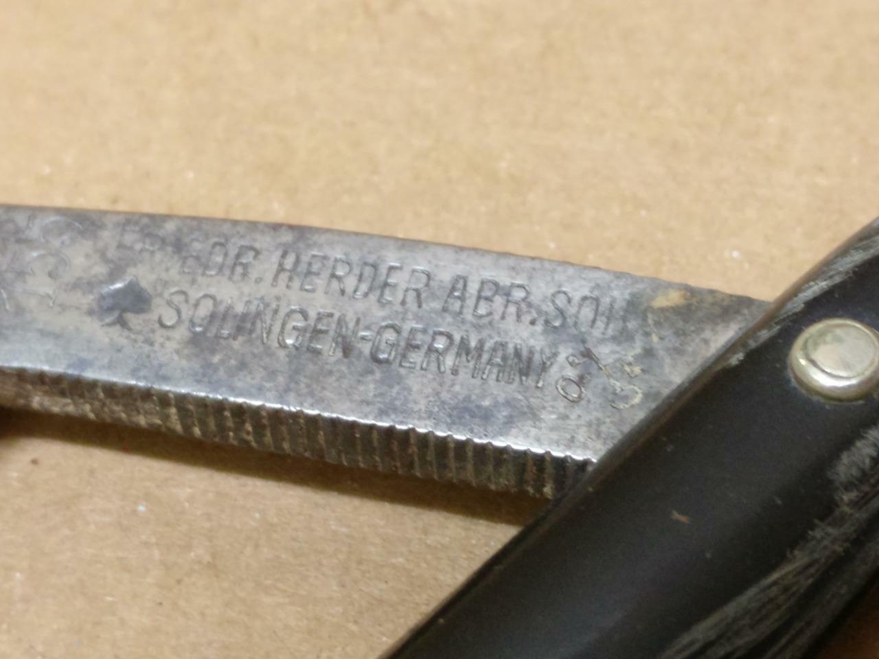 Vintage Friedr Herder ABR Sohn Solingen Germany Razor Shave Ready w/ Box (A1881)