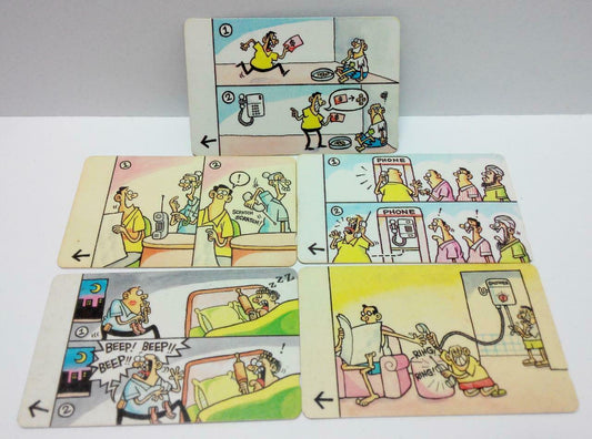 Used Vintage Singapore Phone Cards x5 Funny Singtel Cartoons (A422)