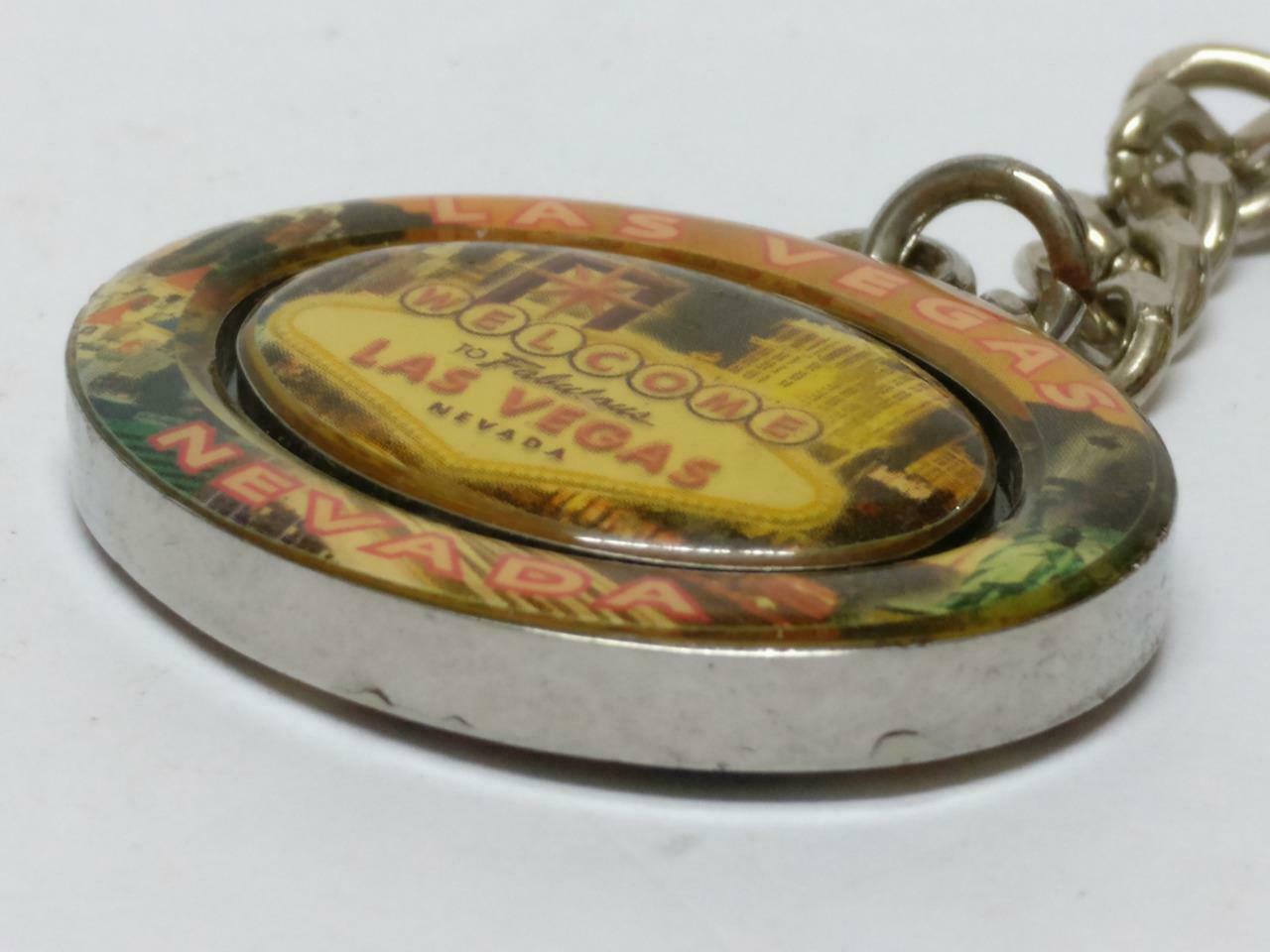 Las Vegas Neveda USA Silver Tone Metal Souvenir Keychain Keyring F/S (B753)