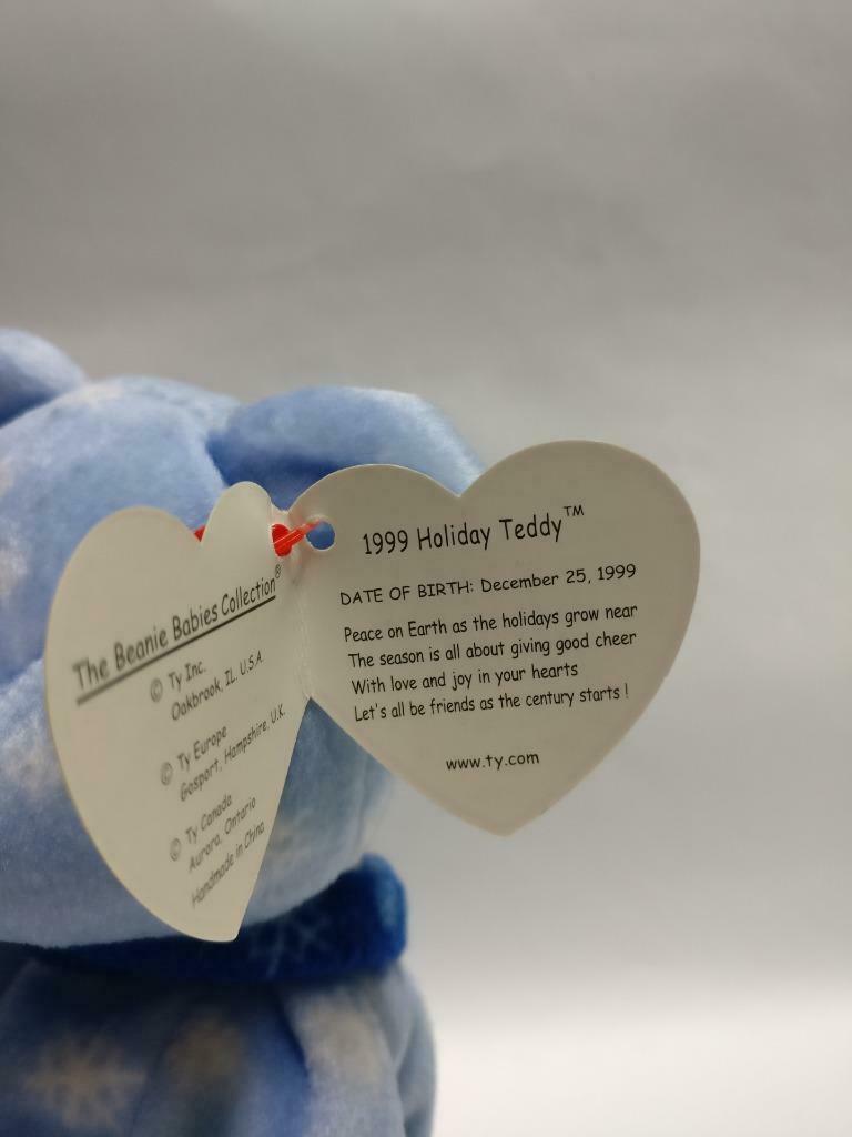 Vintage Ty Beanie Babies Bear Snowflake Scarf 1999 Plush Soft Toy F/S (PTY115)