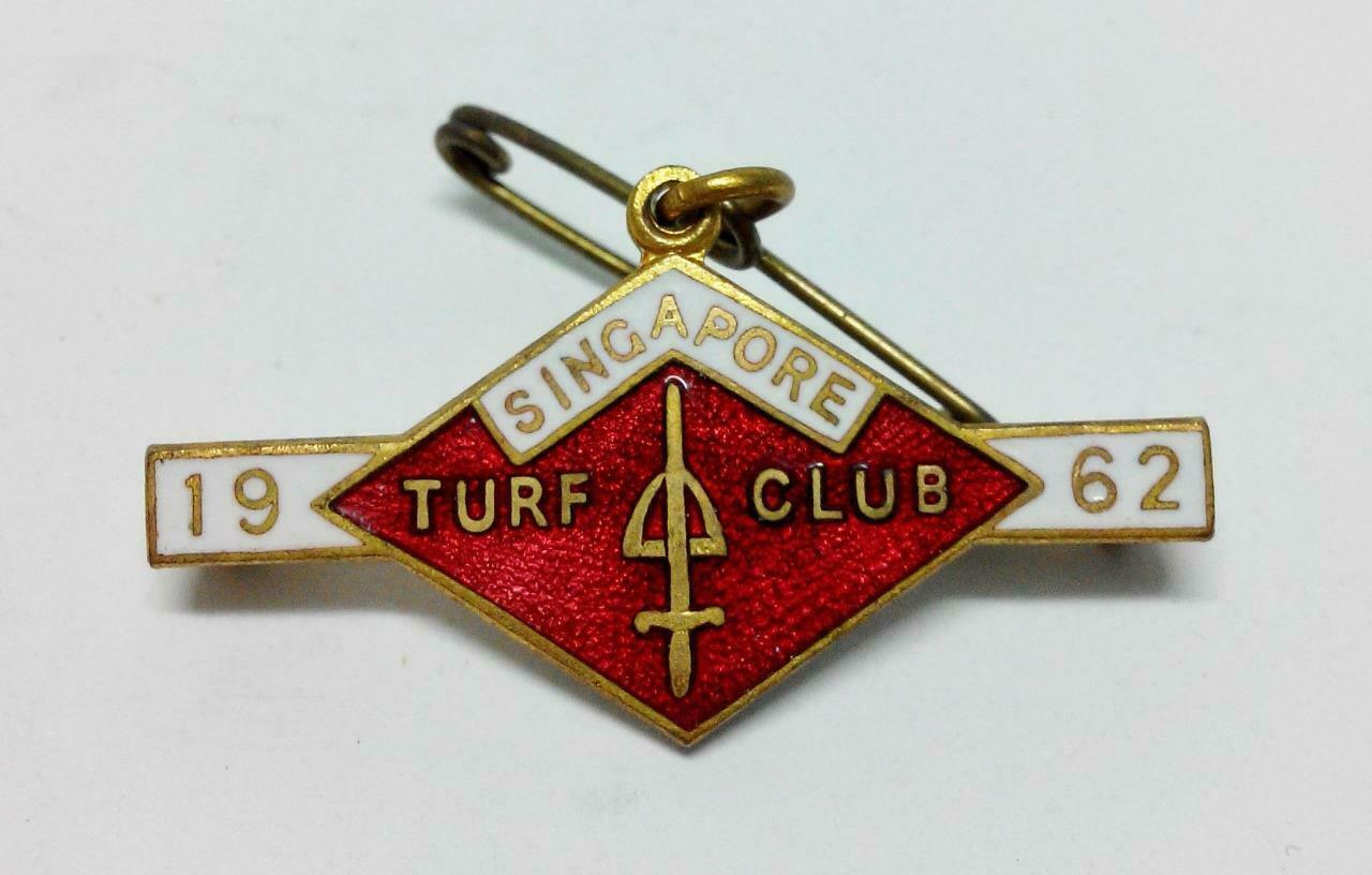 Mega Rare Vintage Singapore Turf Club 1962 W.O. Lewis (Badges) Pin Badge (B363)