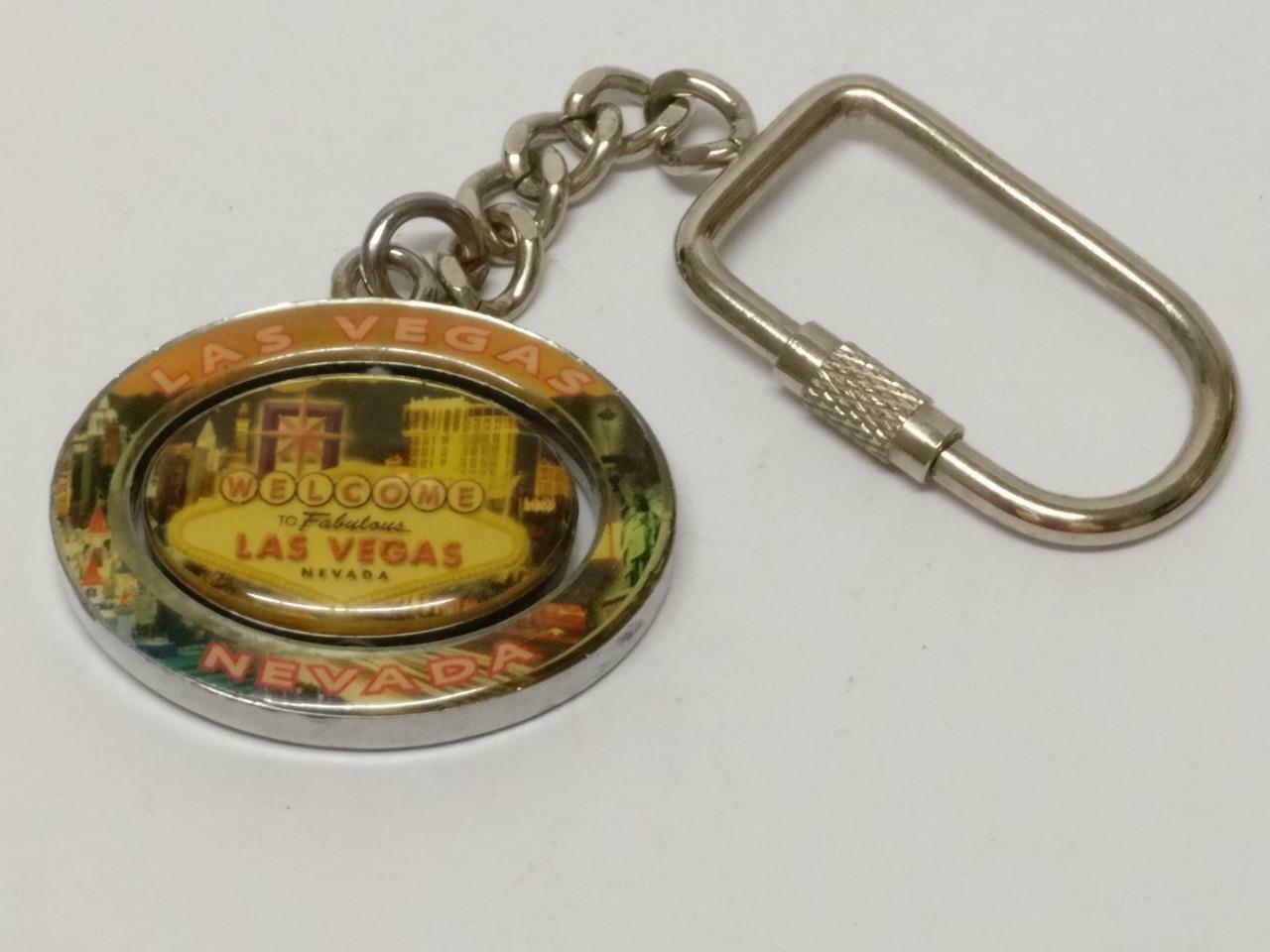 Las Vegas Neveda USA Silver Tone Metal Souvenir Keychain Keyring F/S (B753)