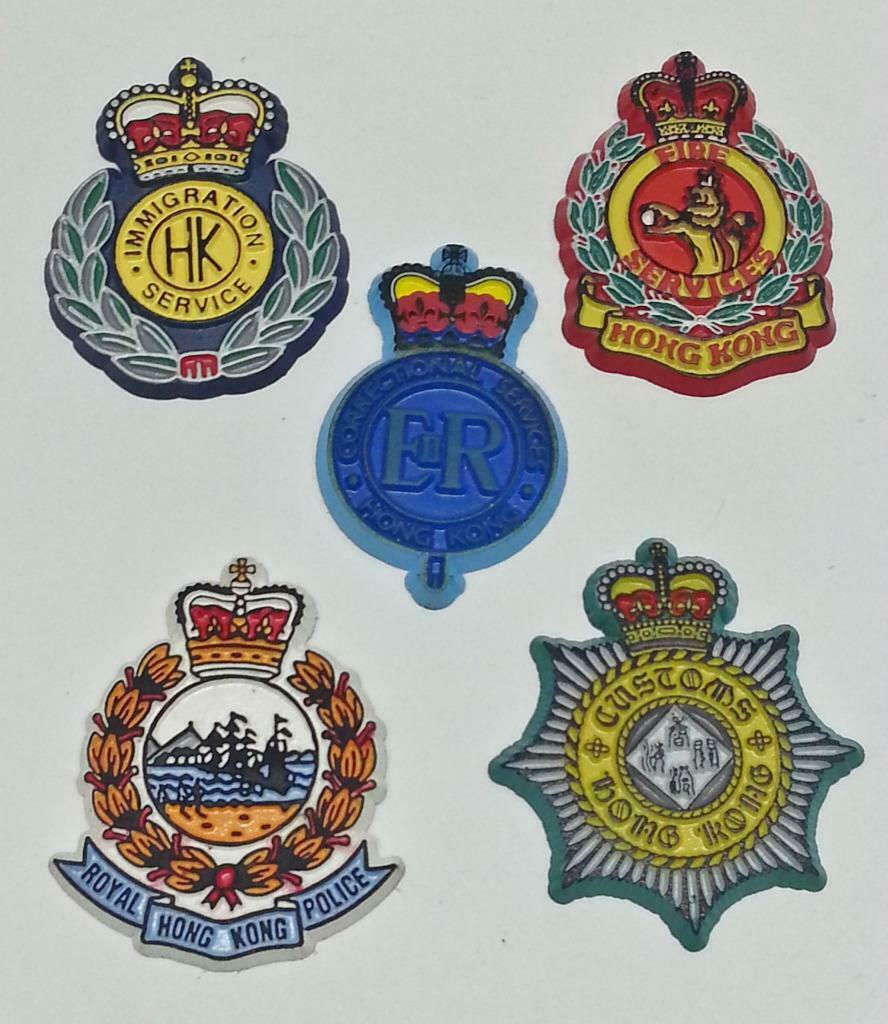 Hong Kong 1997 Customs Immigration Fire Fridge Magnets x5 Souvenir F/S (B112)