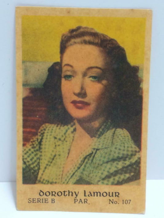 Vintage Actress Dorothy Lamour Colour Mini Photo Trading Card F/S (A2343)