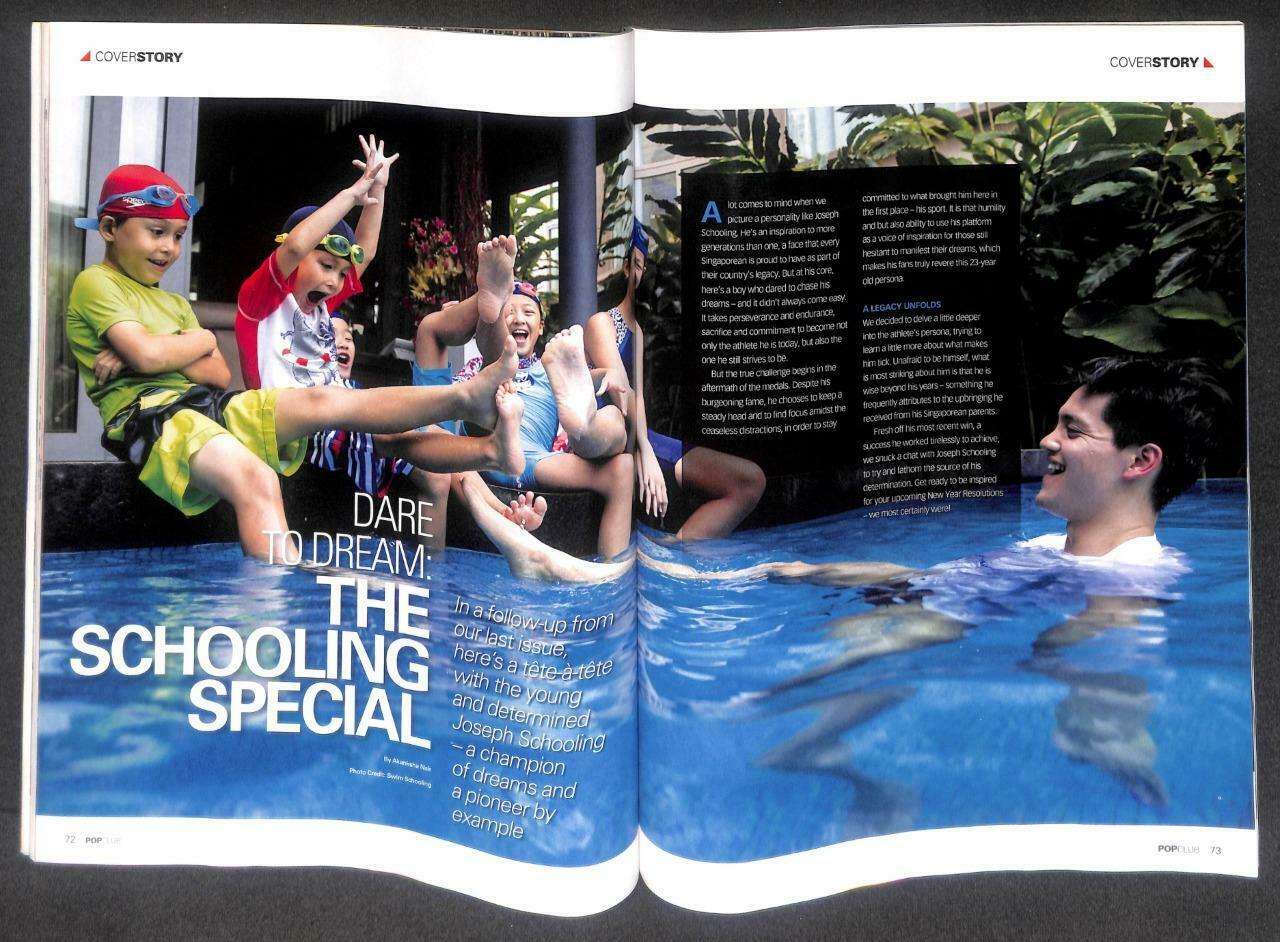 Singapore PopClub Magazine 2018 Swimmer Joseph Schooling Kit Chan 陈洁仪 F/S M130 F