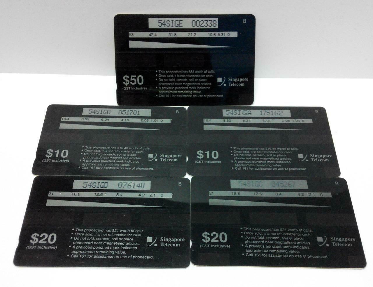 Used Vintage Singapore Phone Cards x5 Building Famous People Tan Tock Seng A414