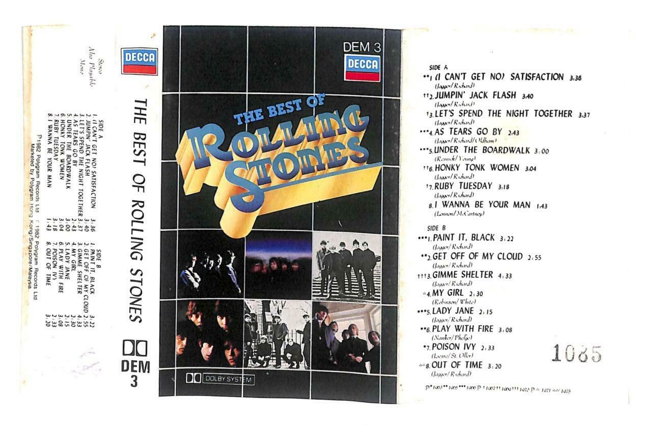 Rare Best Of Rolling Stones Lady Jane 1982 Singapore English Cassette CT917