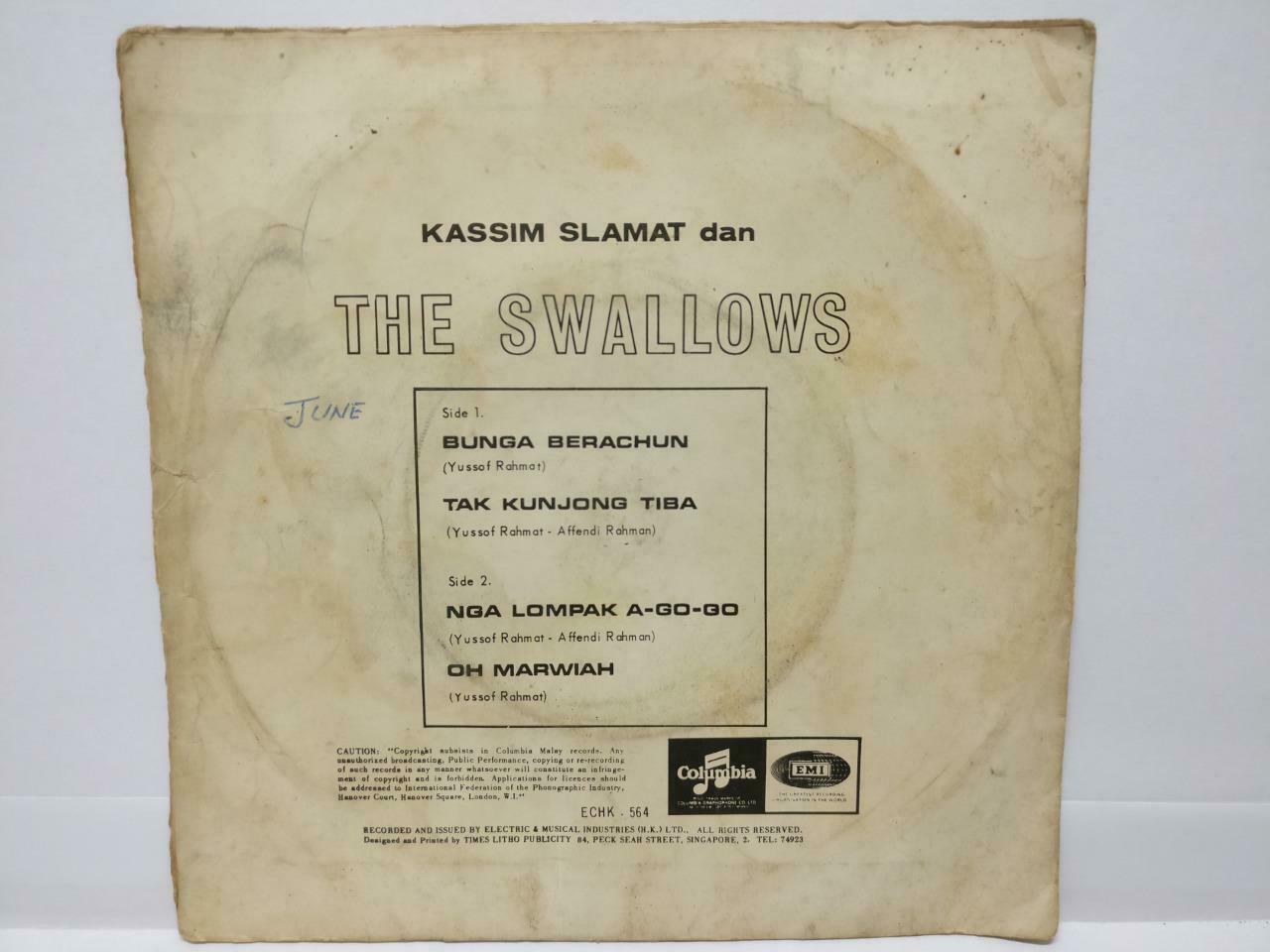 Malay Kassim Slamat & The Swallows Rare Psych Garage 45RPM Singapore EP 7" EP385