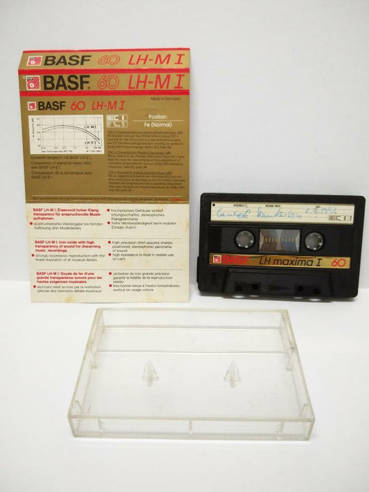 Used  Blank Tapes BASF 60 LH-MI Germany Cassette Tape x 01 (CT032)