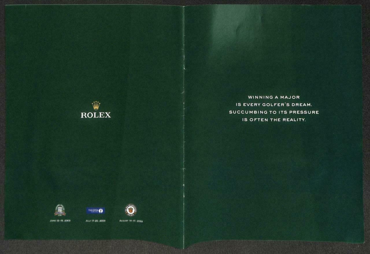 2003 Rolex Watch Magazine Booklet Catalogue Advertisement Print Ad (P971)