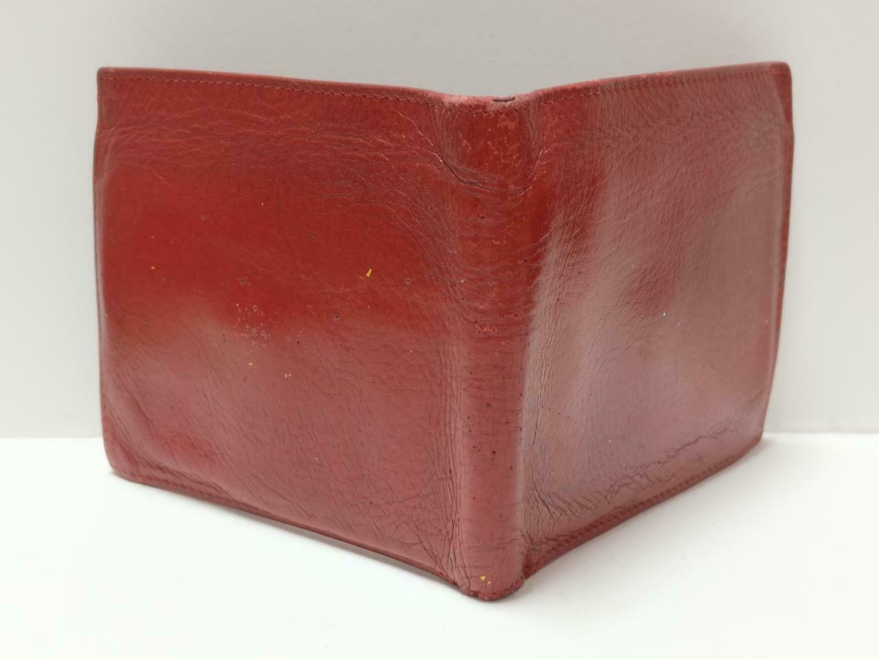 Vintage Rolex Red Leather Bi-Fold Wallet 60.02.55 F/S (A2430)