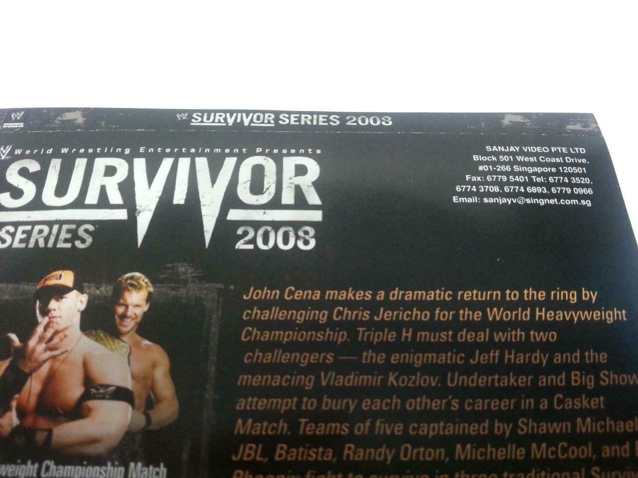 WWE WWF Wrestling Survivor Series 2008 Singapore Only 3x VCD Video CD OOP (A857)