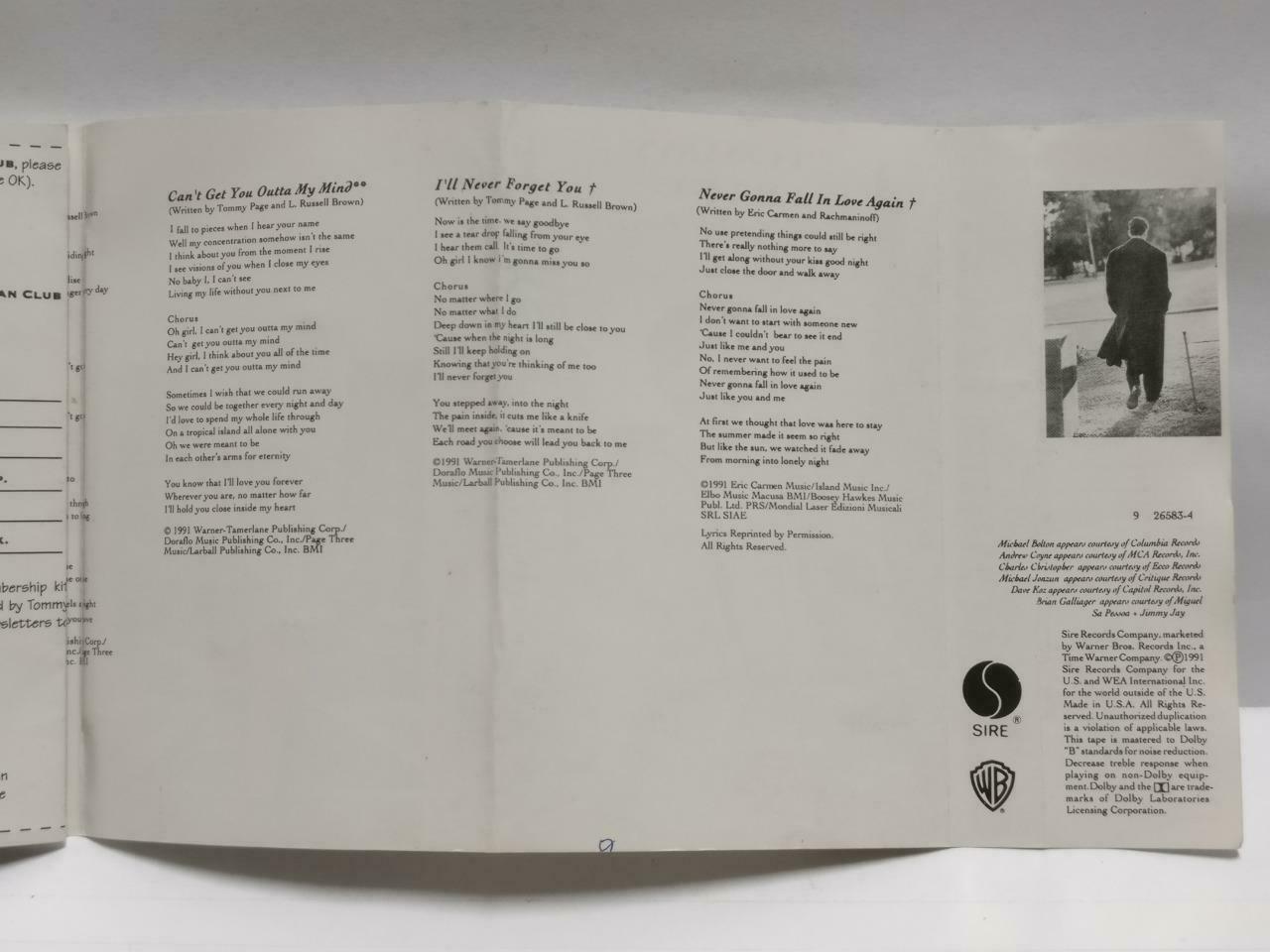 Tommy Page From The Heart Mega Rare Singapore English Cassette CT494