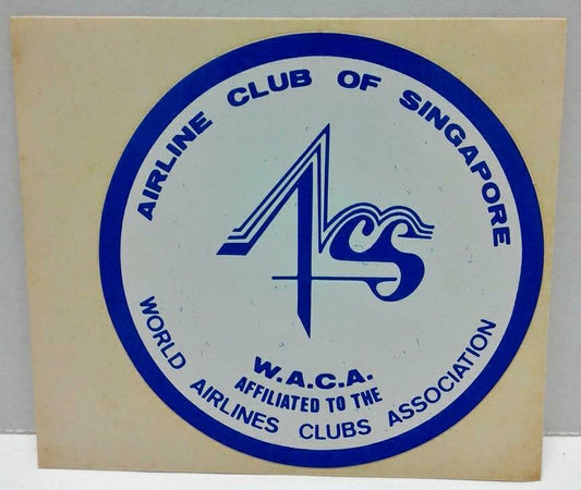 Vintage 80’s Sticker Airline Club Of Singapore F/S (A762)
