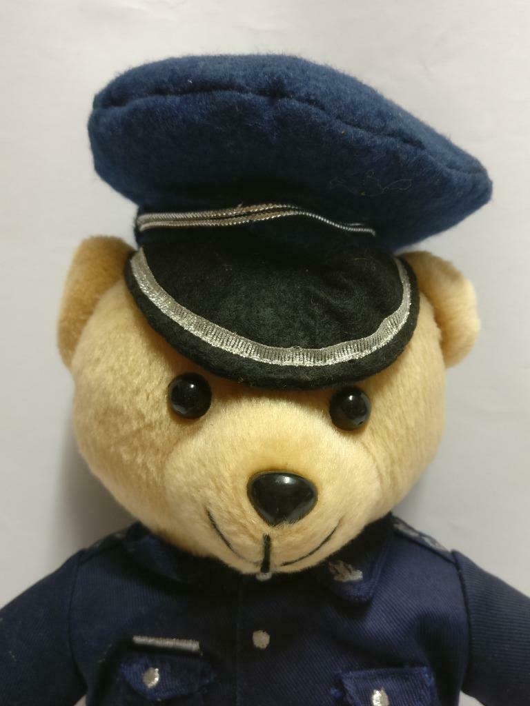 Cute Teddy Bear In Blue Police Uniform Hat 10" Plush Soft Toy F/S (PTY015)